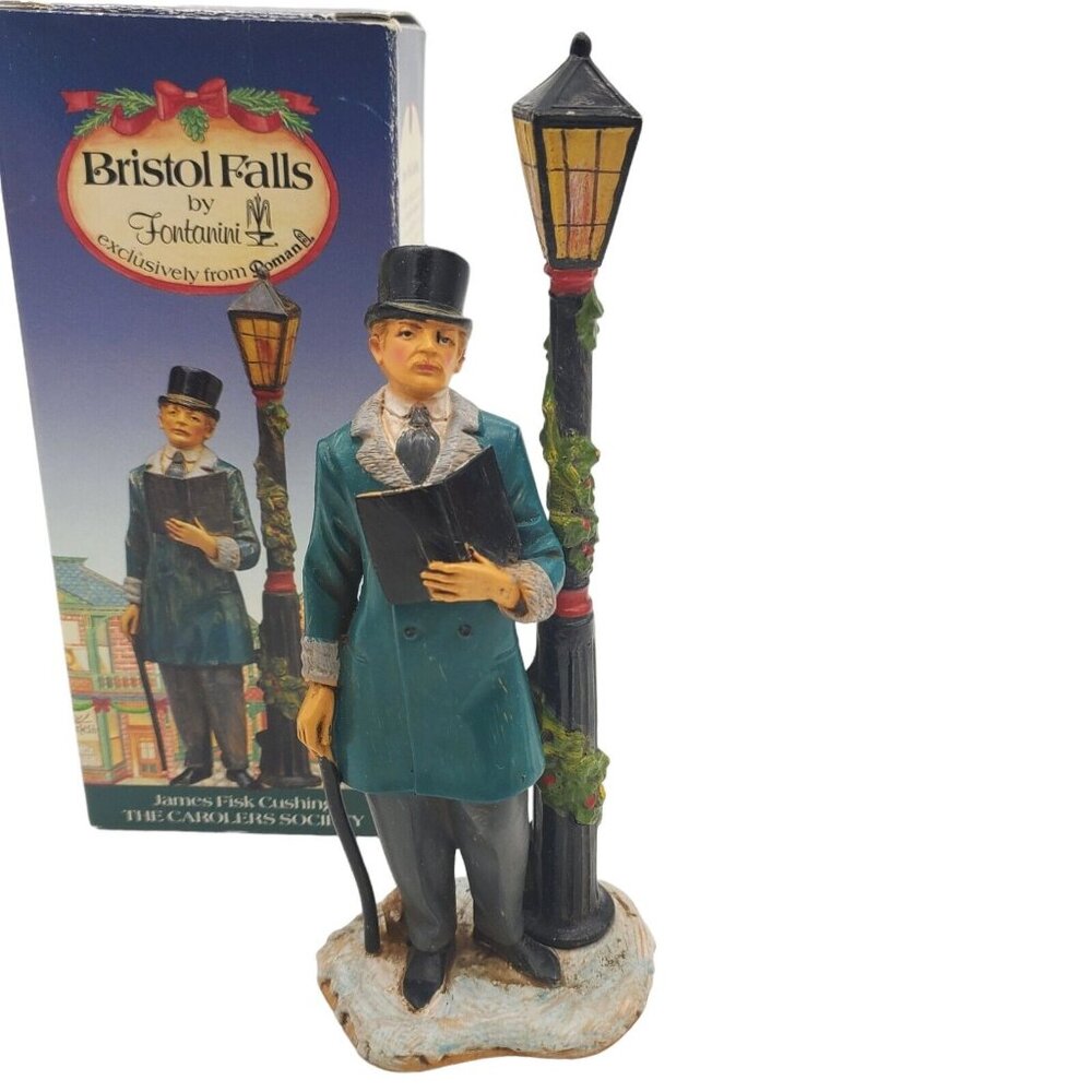 Fontanini Bristol Falls Xmas Village James Fisk Cushing the Carolers Figurine VT